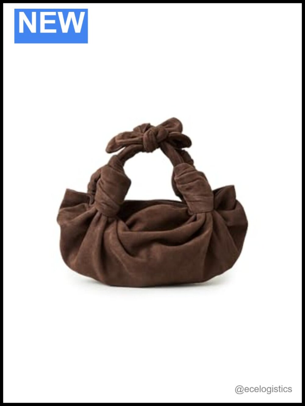 NLA Collection Suede Knot Clutch Top Handle Bag